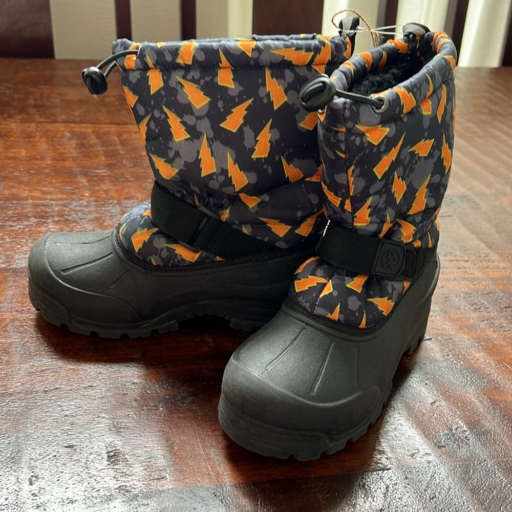 NORTHSIDE Unisex Kids Winter Insulated Frosty Boots Black/Orange Lightning US-2